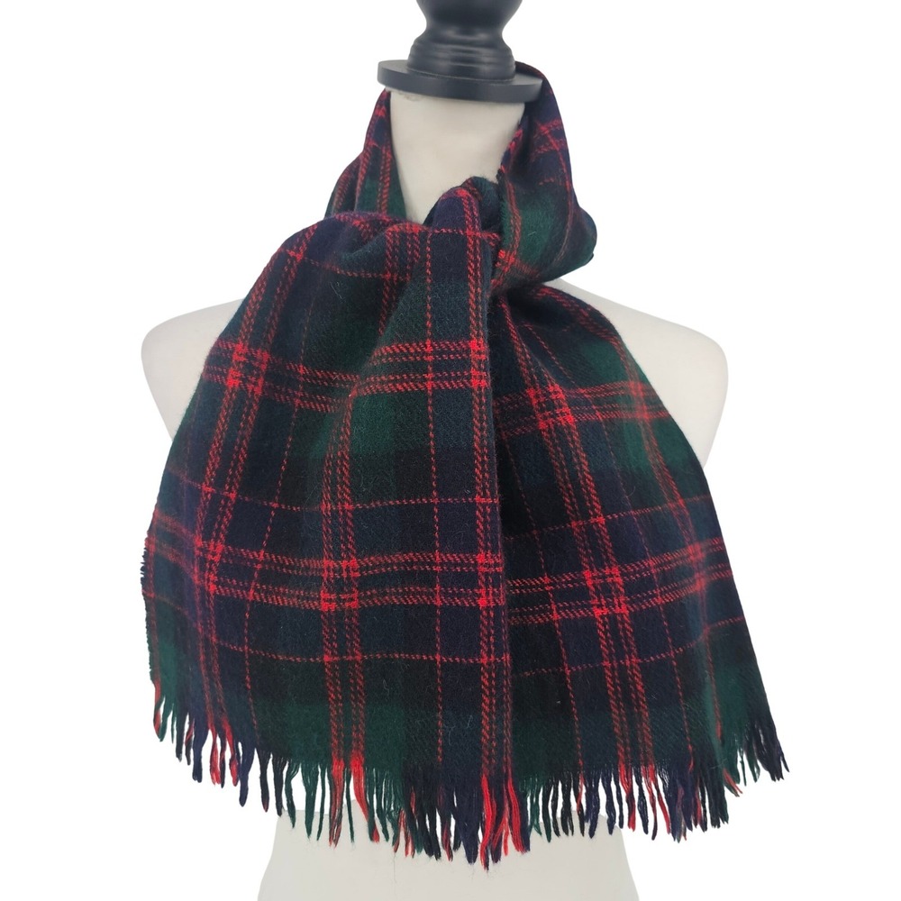 Begg of Ayr Lambswool MacDonald‎ Tartan Plaid Fringe Scarf Scotland Vintage 70s